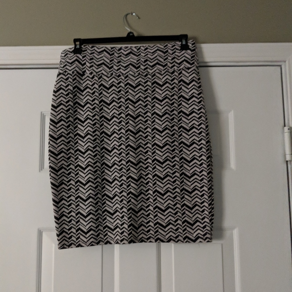 Patterned cotton stretch skirt